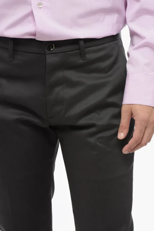 Best Pantaloni Chino in Twill di Cotone con Tasca Ad Aletta Uomo Pantaloni