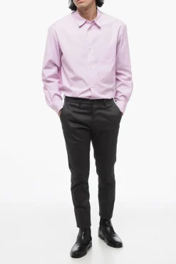 Best Pantaloni Chino in Twill di Cotone con Tasca Ad Aletta Uomo Pantaloni