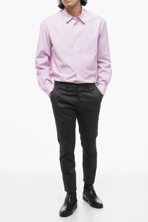 Best Pantaloni Chino in Twill di Cotone con Tasca Ad Aletta Uomo Pantaloni