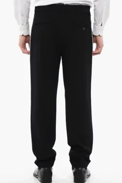 Pantaloni Chino in Viscosa con Bande Laterali in Cristalli>Balmain Hot