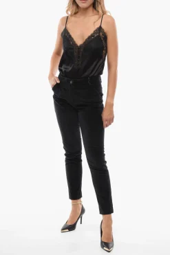 Pantaloni Chino PENNY in Velour></noscript>True Royal Outlet