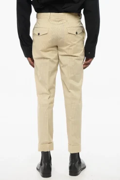 Fashion Pantaloni Chino PHILIP in Misto Cotone Gessato Uomo Pantaloni