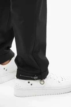 New Pantaloni Chino Slim Fit in Tinta Unita con Caviglia Regolabile Uomo Pantaloni