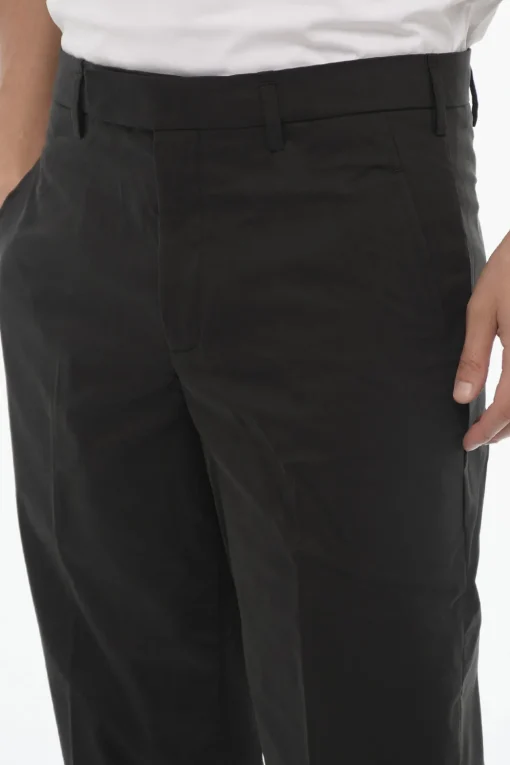 Online Pantaloni Chino Slim Fit in Tinta Unita con Caviglia Regolabile Uomo Pantaloni