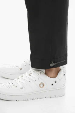 Online Pantaloni Chino Slim Fit in Tinta Unita con Caviglia Regolabile Uomo Pantaloni
