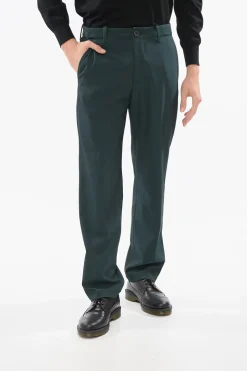 Sale Pantaloni CIRCLE in Misto Lana con Cuciture a Vista Uomo Pantaloni