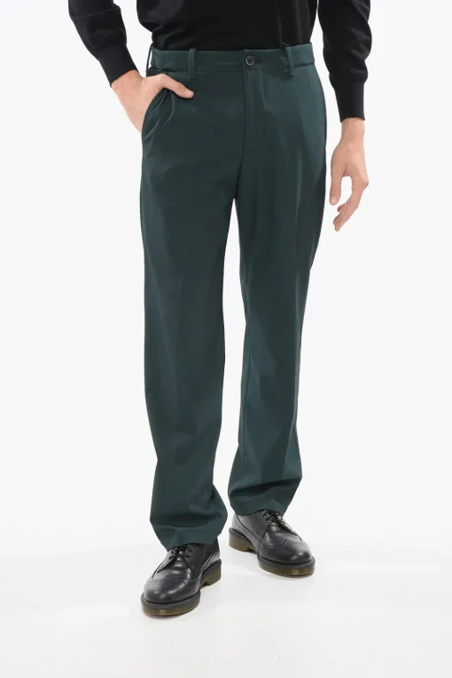 Sale Pantaloni CIRCLE in Misto Lana con Cuciture a Vista Uomo Pantaloni