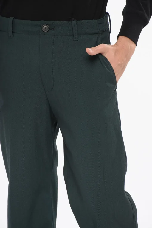 Sale Pantaloni CIRCLE in Misto Lana con Cuciture a Vista Uomo Pantaloni