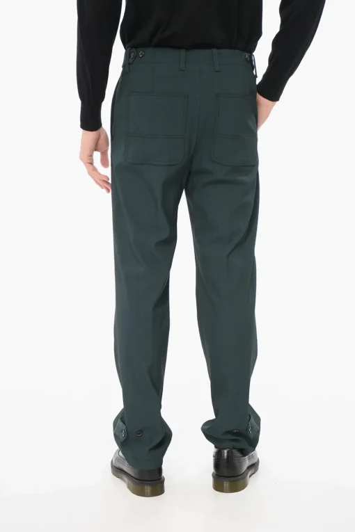 Sale Pantaloni CIRCLE in Misto Lana con Cuciture a Vista Uomo Pantaloni