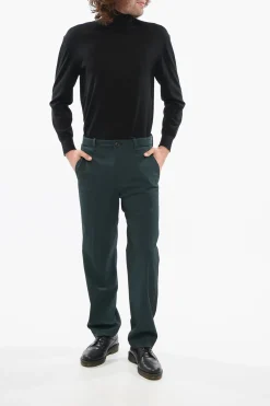 Sale Pantaloni CIRCLE in Misto Lana con Cuciture a Vista Uomo Pantaloni