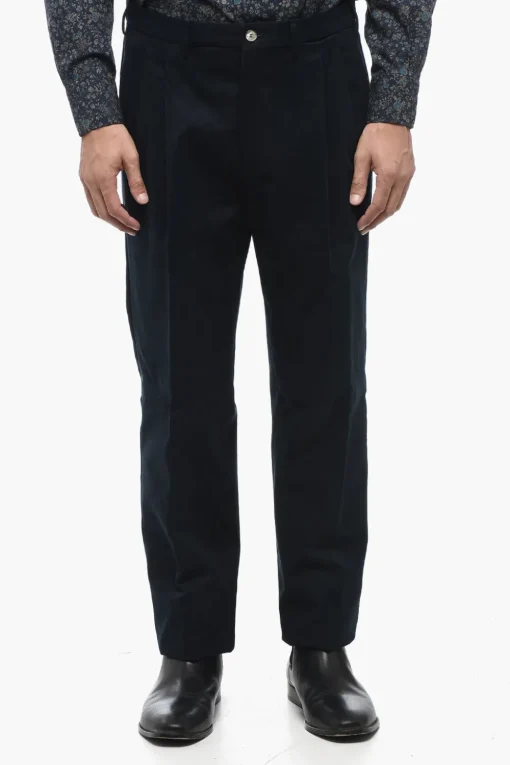 Fashion Pantaloni CLARK A Doppia Pince in Cotone Uomo Pantaloni