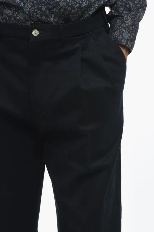 Fashion Pantaloni CLARK A Doppia Pince in Cotone Uomo Pantaloni