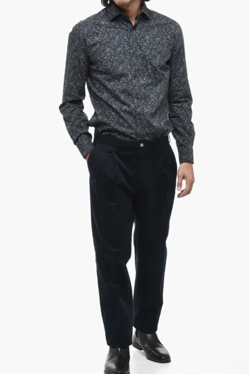 Fashion Pantaloni CLARK A Doppia Pince in Cotone Uomo Pantaloni
