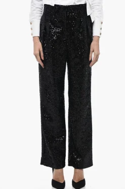 Online Pantaloni CLYDE a Gamba Ampia con Paillettes Donna Pantaloni