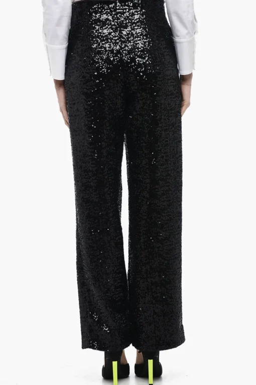 Online Pantaloni CLYDE a Gamba Ampia con Paillettes Donna Pantaloni