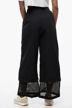 Outlet Pantaloni CRISPY in Nylon a Gamba Ampia con Polsini Removibili Donna Pantaloni