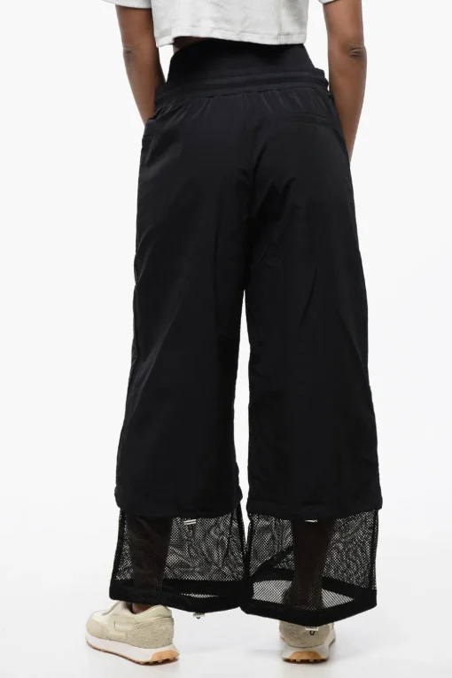 Outlet Pantaloni CRISPY in Nylon a Gamba Ampia con Polsini Removibili Donna Pantaloni