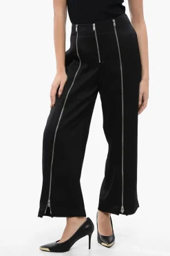 Pantaloni Crop a Gamba Ampia con Dettaglio Zip>Jil Sander Sale