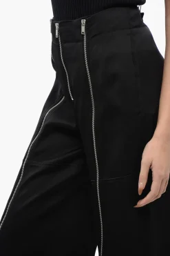 Pantaloni Crop a Gamba Ampia con Dettaglio Zip>Jil Sander Sale