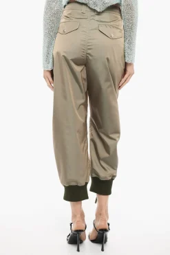 Outlet Pantaloni Crop a Gamba Dritta con Dettagli Zip Donna Pantaloni