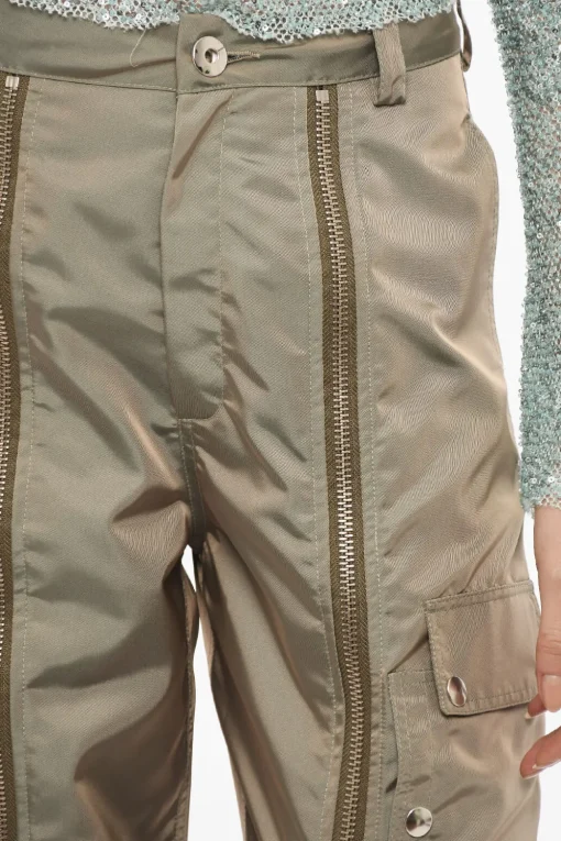 Outlet Pantaloni Crop a Gamba Dritta con Dettagli Zip Donna Pantaloni