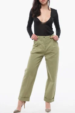 Sale Pantaloni Crop con Pince Donna Pantaloni