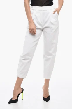 New Pantaloni Crop con Pince Donna Pantaloni