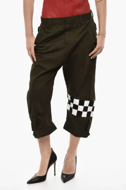 Pantaloni Crop in Cotone e Lana Vergine>Dsquared2 Clearance