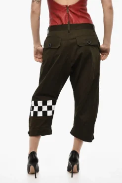 Pantaloni Crop in Cotone e Lana Vergine>Dsquared2 Clearance
