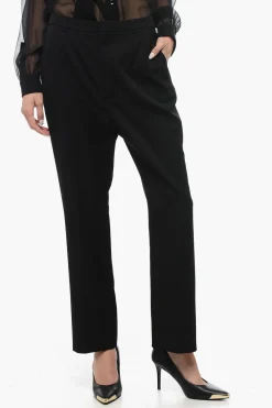 Outlet Pantaloni Crop in Lana Donna Pantaloni