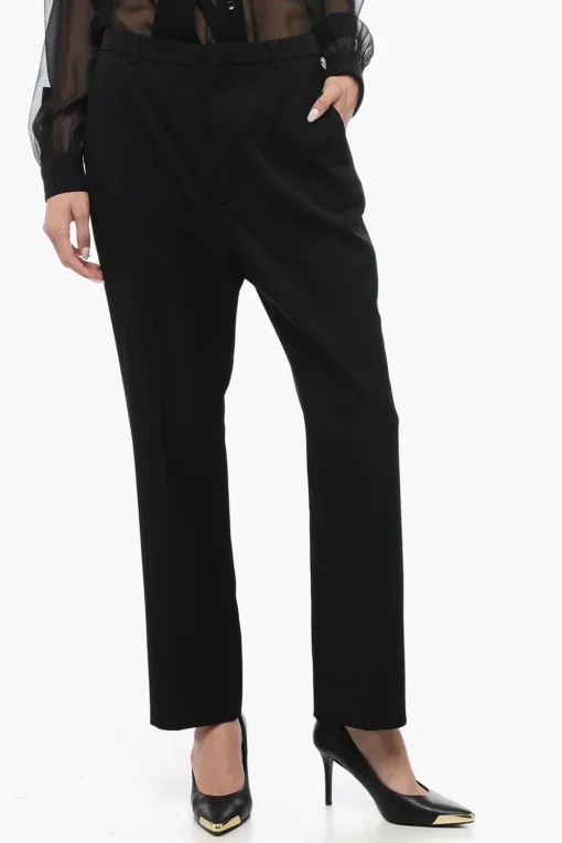 Outlet Pantaloni Crop in Lana Donna Pantaloni