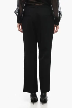 Outlet Pantaloni Crop in Lana Donna Pantaloni
