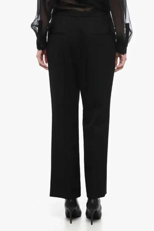 Outlet Pantaloni Crop in Lana Donna Pantaloni