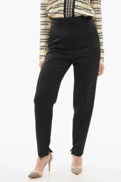 Clearance Pantaloni Crop in Lana Donna Pantaloni