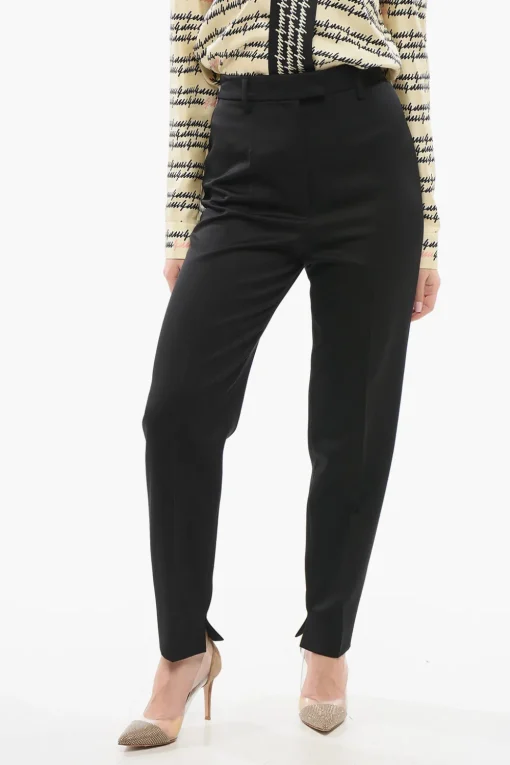 Clearance Pantaloni Crop in Lana Donna Pantaloni