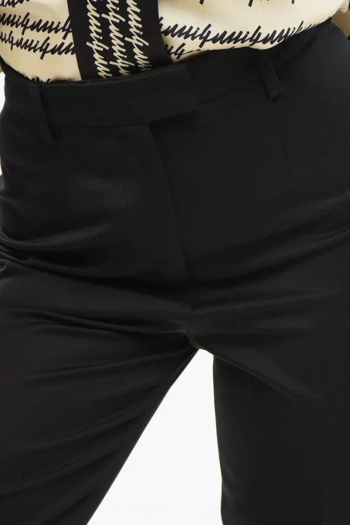 Clearance Pantaloni Crop in Lana Donna Pantaloni