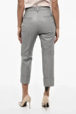 Best Pantaloni Crop In Pelle Foderati Donna Pantaloni