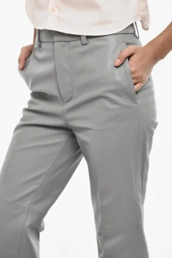 Best Pantaloni Crop In Pelle Foderati Donna Pantaloni