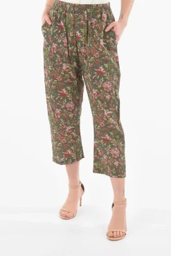Outlet Pantaloni crop JUAN a Fiori Donna Pantaloni