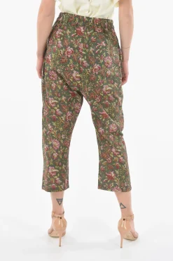 Outlet Pantaloni crop JUAN a Fiori Donna Pantaloni