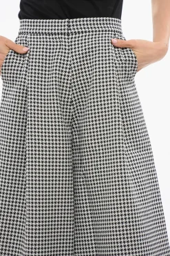 Online Pantaloni Crop Pied de Poule con Pince Donna Pantaloni
