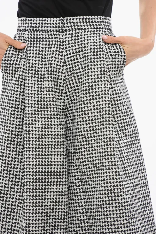 Online Pantaloni Crop Pied de Poule con Pince Donna Pantaloni