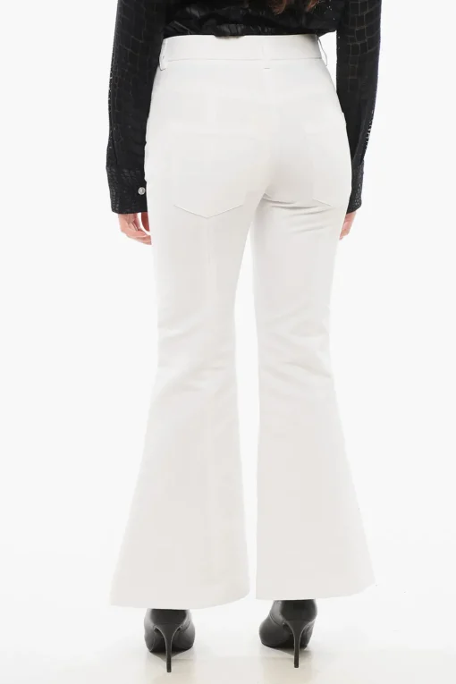 Clearance Pantaloni Crop Svasati con Logo Ricamato Donna Pantaloni