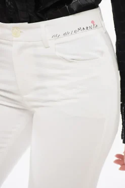Clearance Pantaloni Crop Svasati con Logo Ricamato Donna Pantaloni