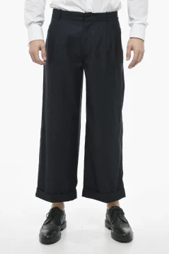 Pantaloni Cropped con Risvolto in Lana Vergine>Etro Best
