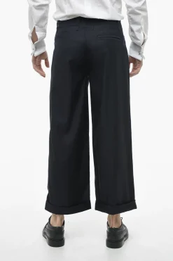 Pantaloni Cropped con Risvolto in Lana Vergine>Etro Best