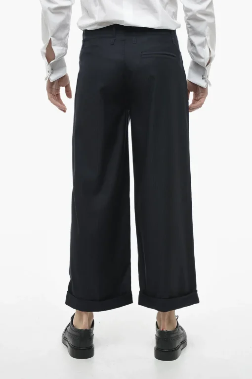 Pantaloni Cropped con Risvolto in Lana Vergine>Etro Best
