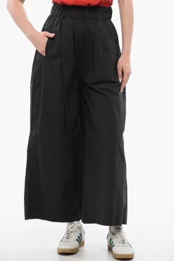 Fashion Pantaloni Cropped Fit in Popeline di Cotone Donna Pantaloni