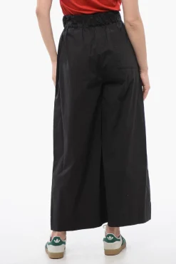 Fashion Pantaloni Cropped Fit in Popeline di Cotone Donna Pantaloni