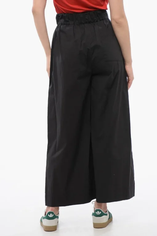 Fashion Pantaloni Cropped Fit in Popeline di Cotone Donna Pantaloni